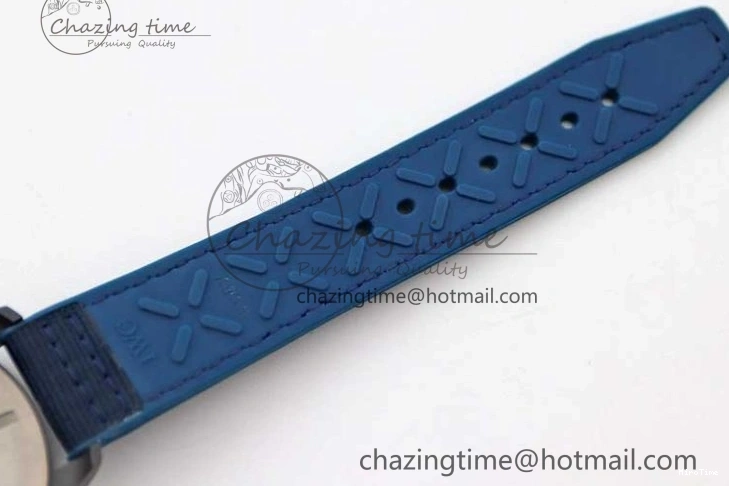 MIROTIME 0710 BestValue Mark XVIII IW328101 Black Ceramic M+F 1:1 Best Edition Blue Dial on Blue Nylon Strap A 7058